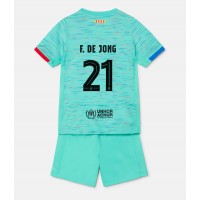 Dres Barcelona Frenkie de Jong #21 Tretina pre deti 2023-24 Krátky Rukáv (+ trenírky)